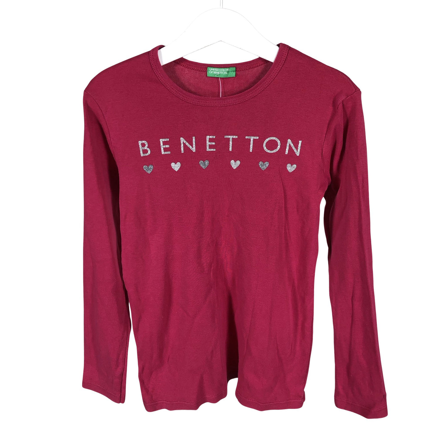 Tyttöjen Benetton - Trikoopaita, koko 122 - 128 - Pinkki (1)