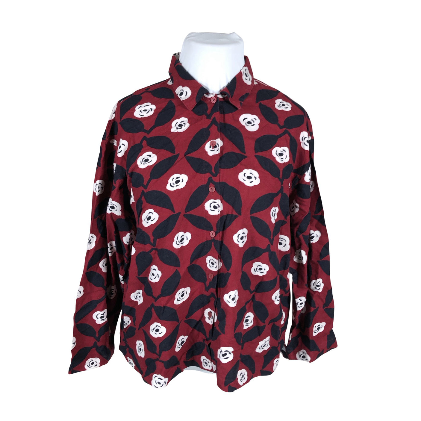 Naisten Uniqlo - Kauluspaita, koko 42 - Viininpunainen (1)
