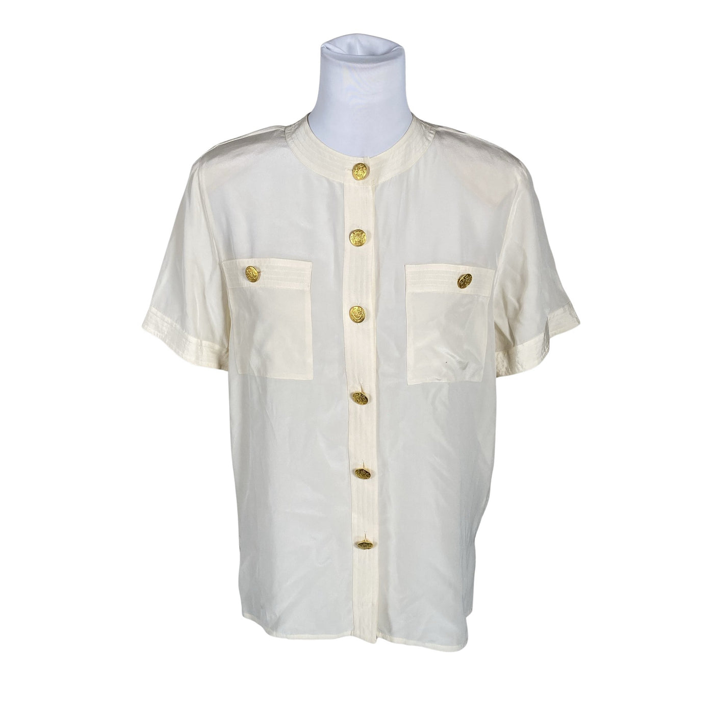Naisten Stockmann Silk - Lyhythihainen pusero, koko 34 - Luonnonvalkoinen (1)
