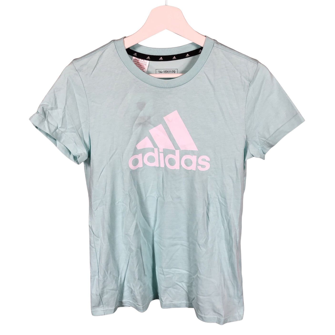 Tyttöjen Adidas - T-paita, koko 164 - 170 - Vaaleansininen (1)