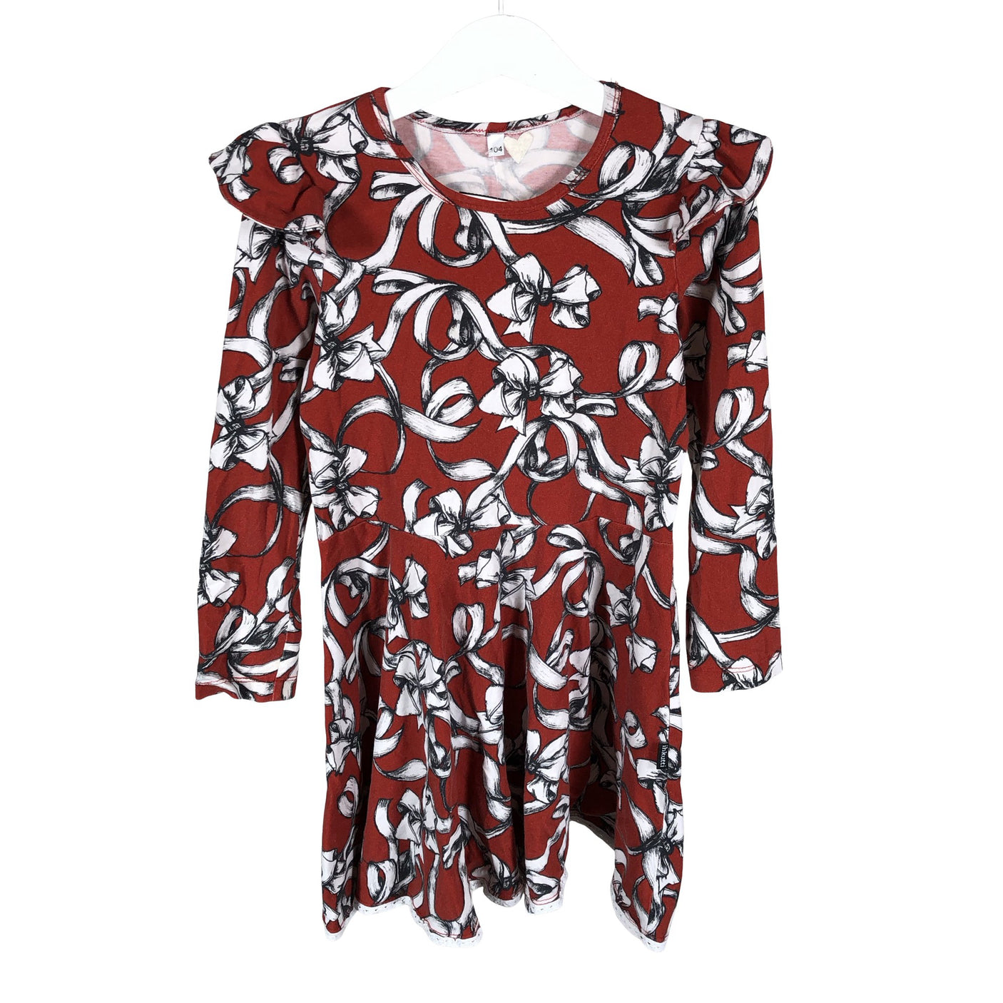 Tyttöjen Handmade - Trikoomekko, koko 98 - 104 - Punainen (1)