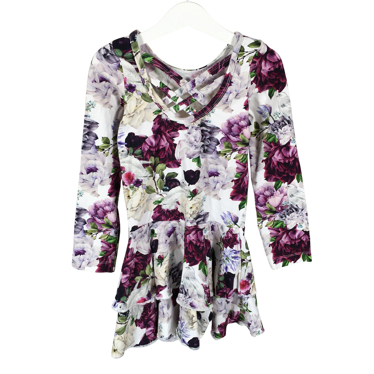 Tyttöjen Handmade - Trikoomekko, koko 110 - 116 - Valkoinen (2)