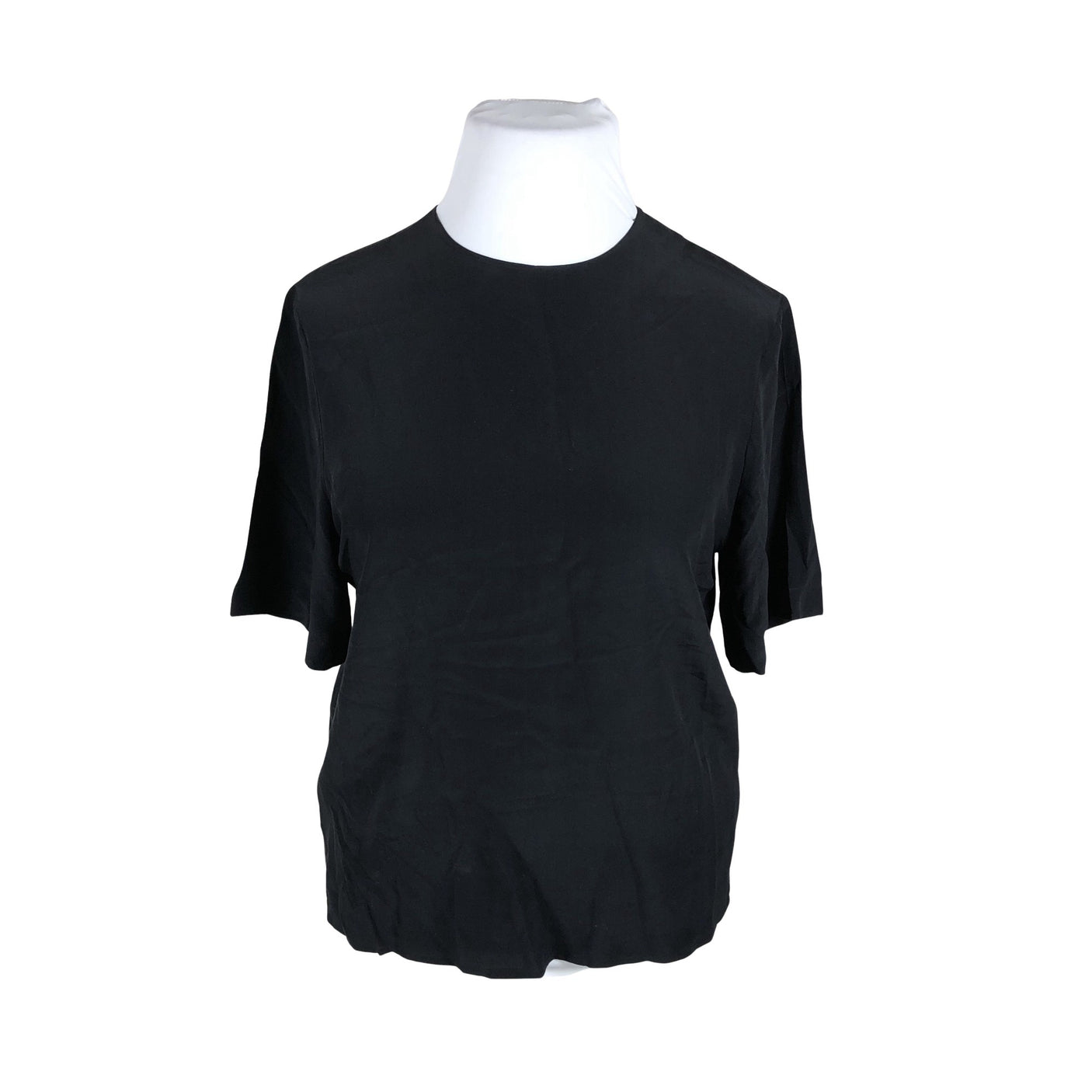 Naisten Stockmann Silk - Lyhythihainen pusero, koko 42 - Musta (1)