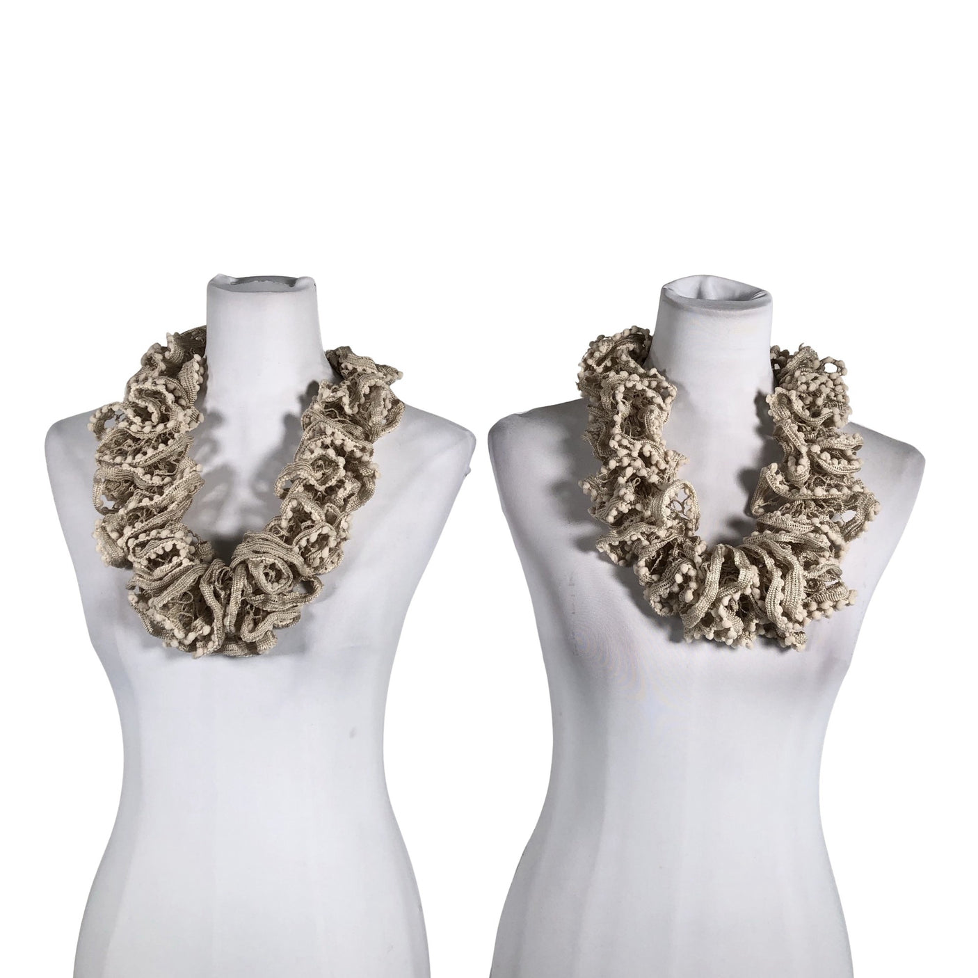 Naisten Handmade - Tuubihuivi, koko Midi - Beige (2)