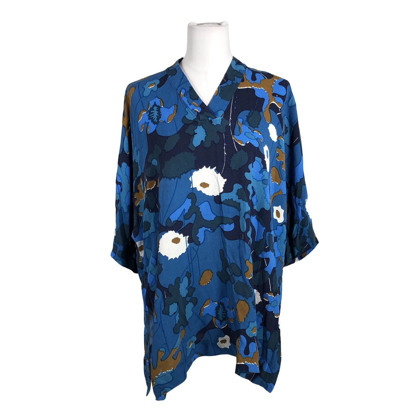 Naisten Marimekko - Sifonkitunika, koko 38 - Sininen (1)