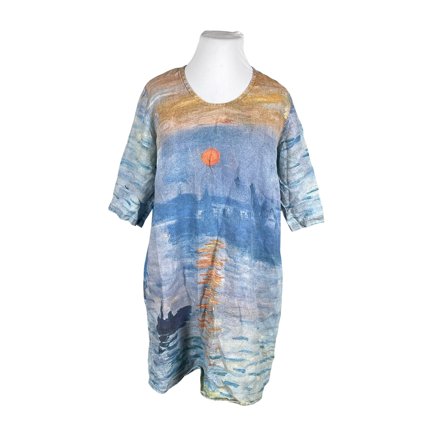Naisten Prints on Linen - Kangasmekko, koko 48 - Vaaleansininen (1)