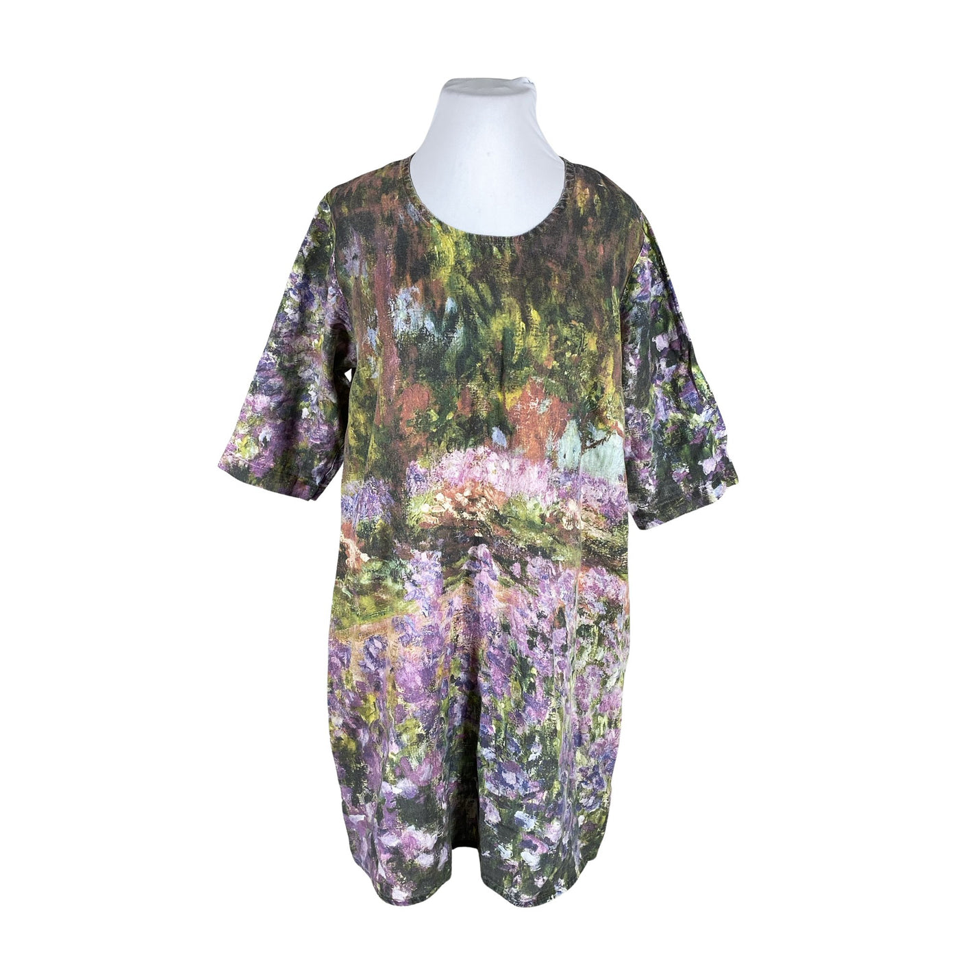 Naisten Prints on Linen - Kangasmekko, koko 48 - Vihreä (1)