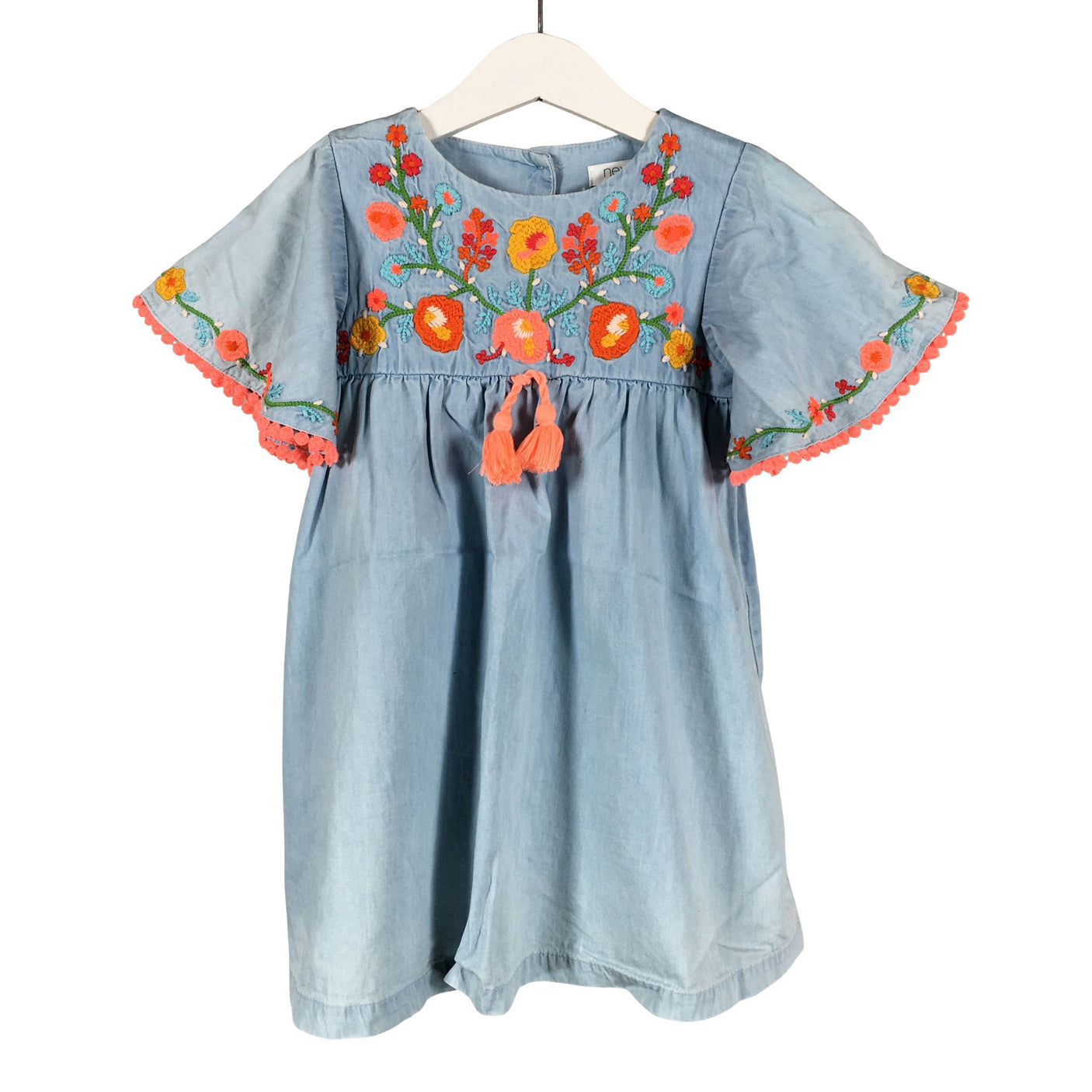 Tyttöjen Next - Farkkumekko, koko 92 - 98 - Vaaleansininen (1)