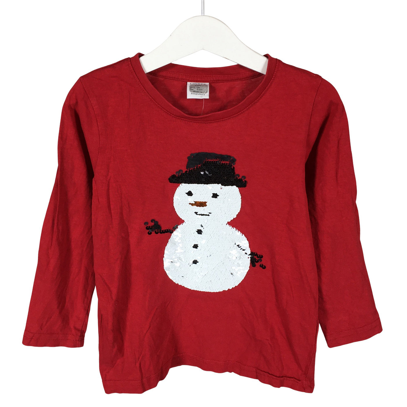 Unisex Lindex - Trikoopaita, koko 104 - 110 - Punainen (1)