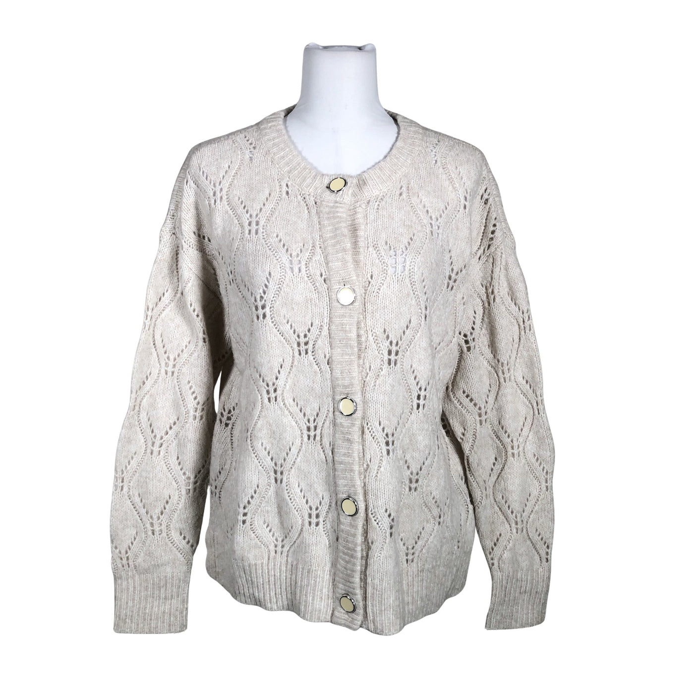 Naisten Fransa - Neuletakki, koko 38 - Beige (1)