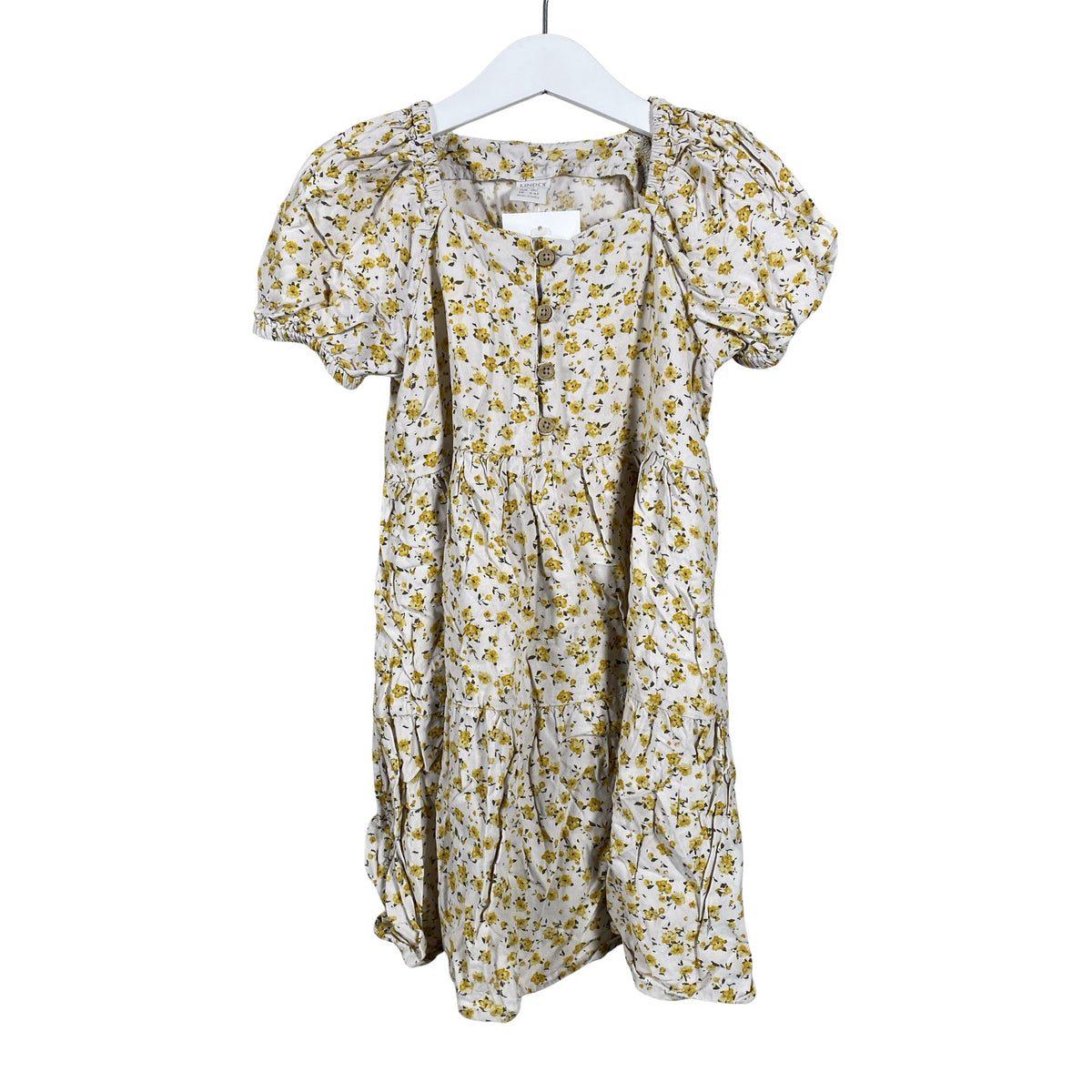 Tyttöjen Lindex - Kangasmekko, koko 98 - 104 - Beige (1)