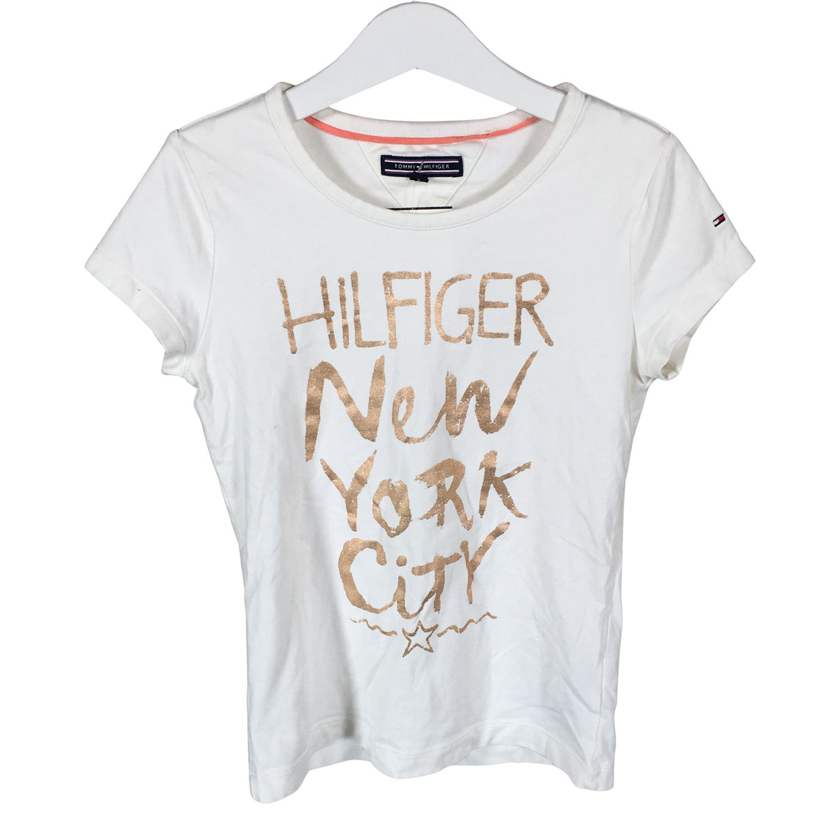 Tyttöjen Tommy Hilfiger - T-paita, koko 122 - 128 - Valkoinen (1)