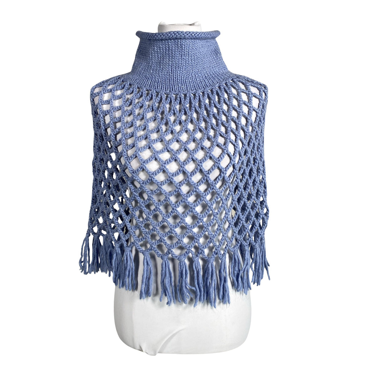 Naisten Handmade - Poncho, koko 36 - Sininen (1)