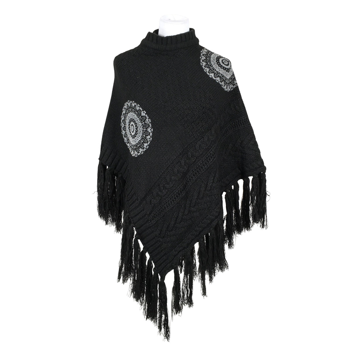 Naisten Desigual - Poncho, koko One size - Musta (1)