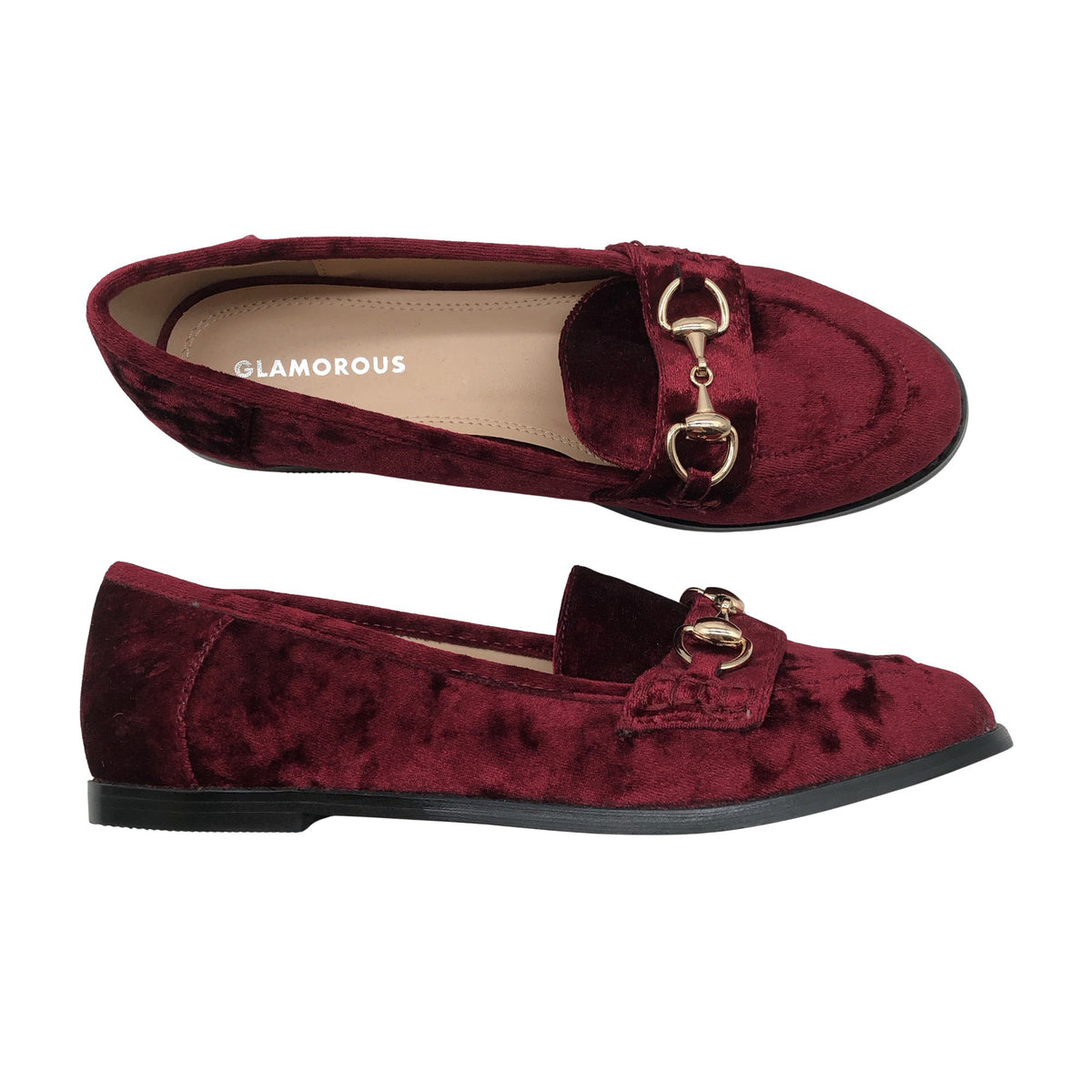 Naisten Glamorous - Loaferit, koko 37 - Viininpunainen (1)