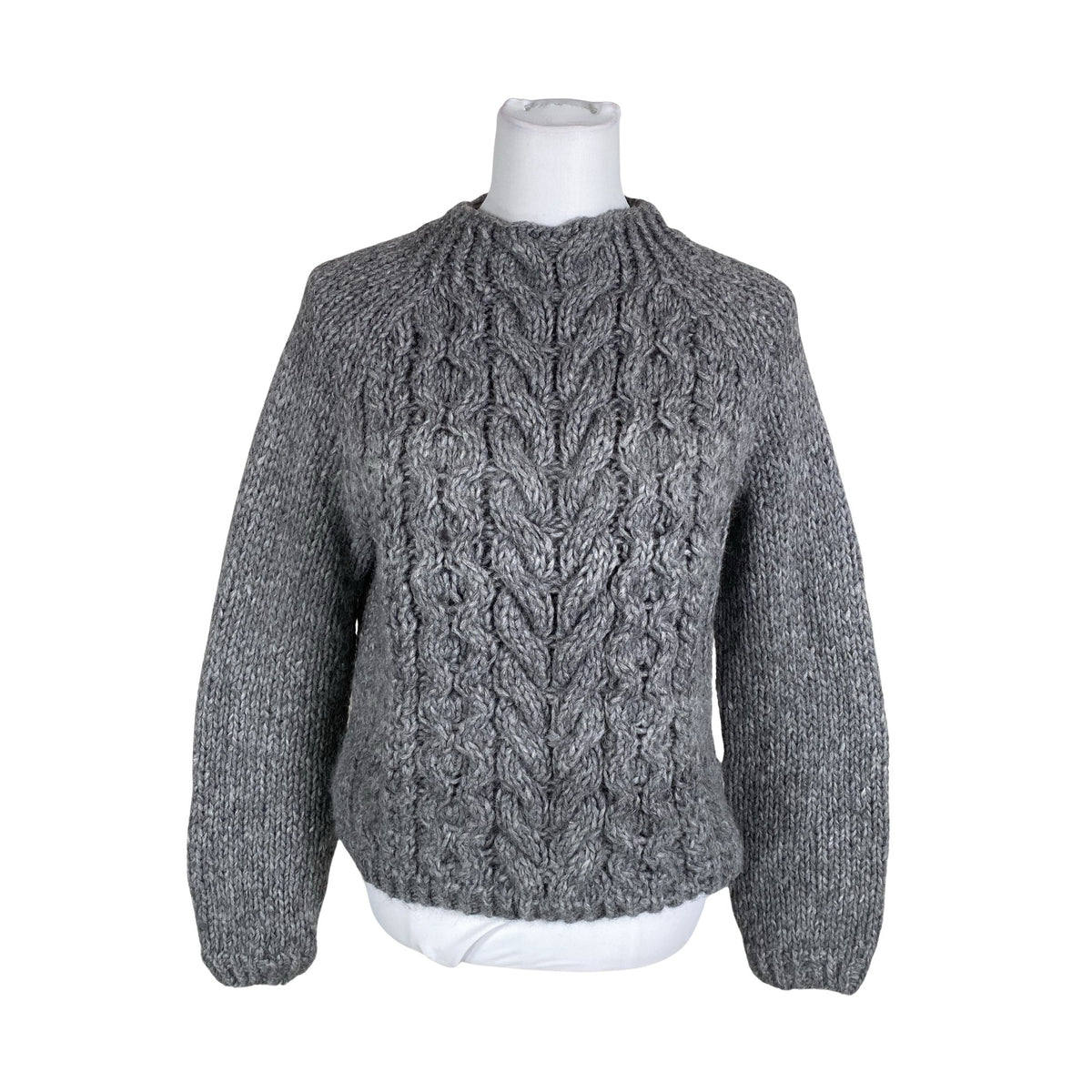 Naisten Handmade - Neulepaita, koko 38 - Harmaa (1)