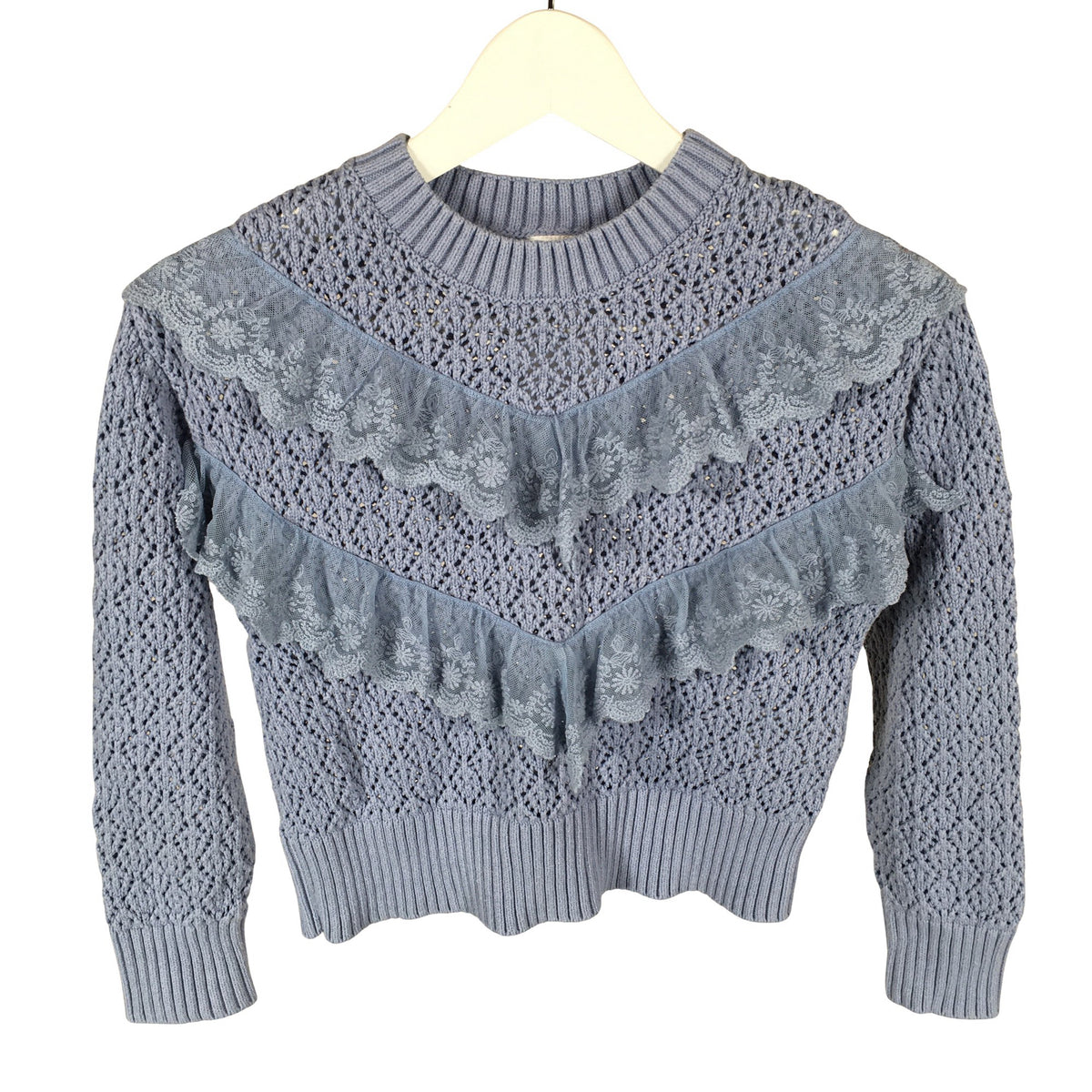 Tyttöjen Lindex - Neulepaita, koko 134 - 140 - Vaaleansininen (1)