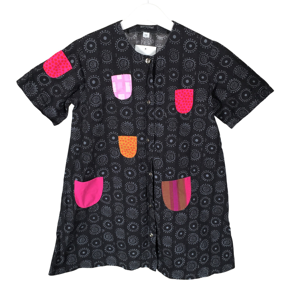 Tyttöjen Marimekko - Kangasmekko, koko 122 - 128 - Harmaa (1)