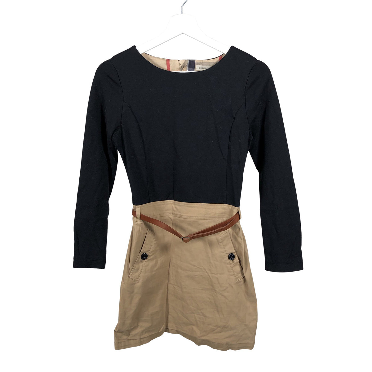 Tyttöjen Burberry - Trikoomekko, koko 146 - 152 - Beige (1)