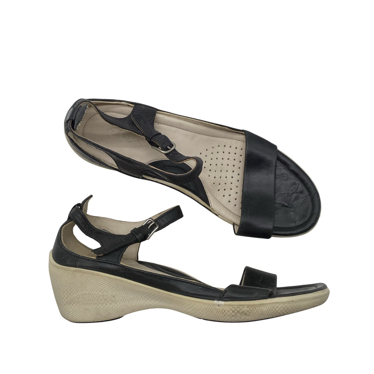 Unisex Ecco - Kiilakorkosandaalit, koko 38 - Musta (1)