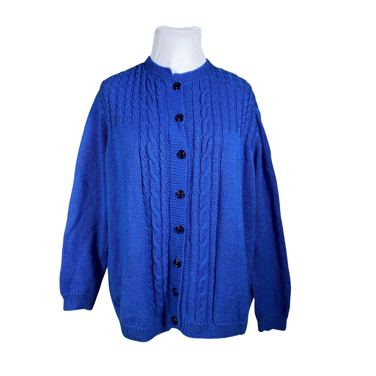 Naisten Handmade - Neuletakki, koko 48 - Sininen (1)