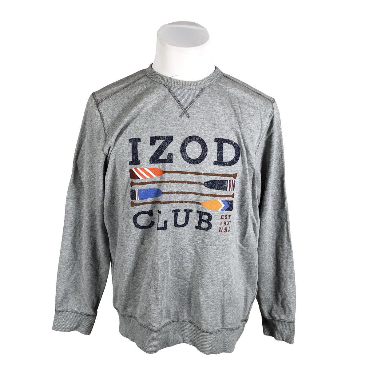 Miesten Izod - Collegepaita, koko XL - Harmaa (1)