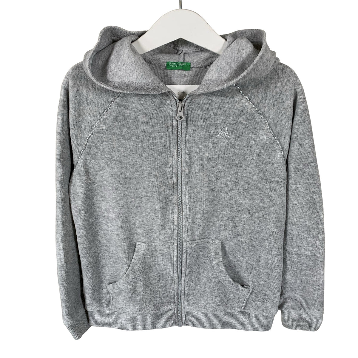 Tyttöjen Benetton - Huppari, koko 116 - 122 - Harmaa (1)