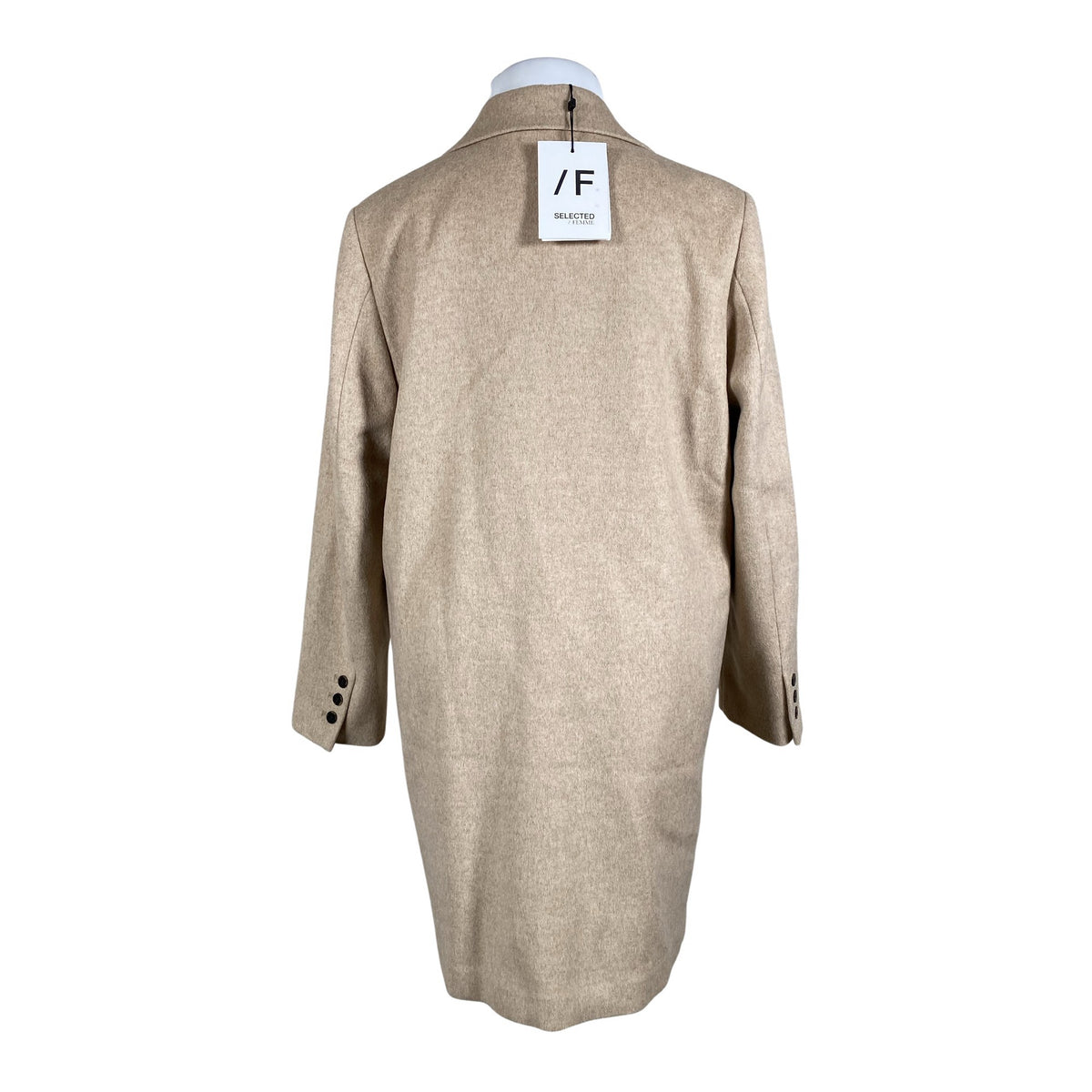 Naisten Selected - Villakangastakki, koko 44 - Beige (3)