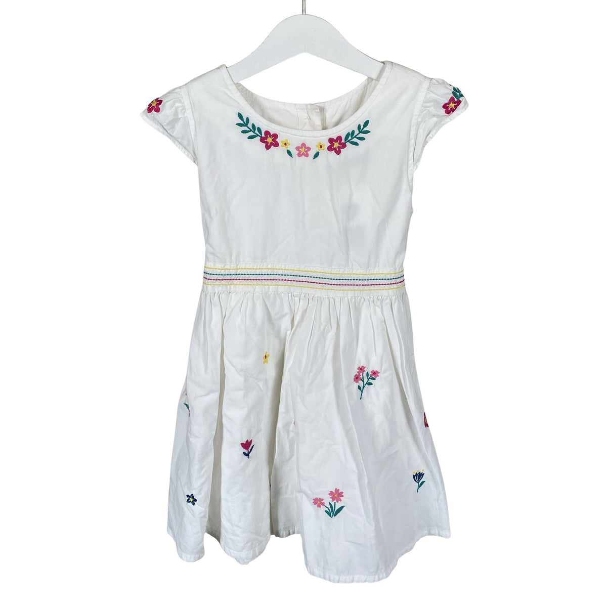 Tyttöjen Frugi - Kangasmekko, koko 104 - 110 - Valkoinen (1)