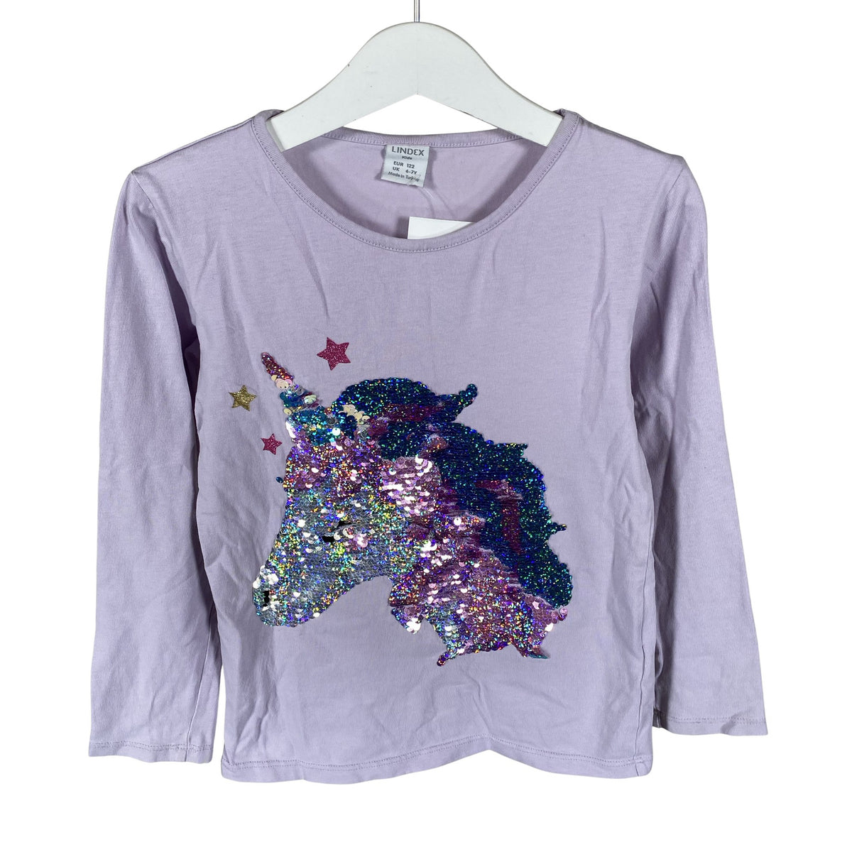 Tyttöjen Lindex - Trikoopaita, koko 116 - 122 - Violetti (1)