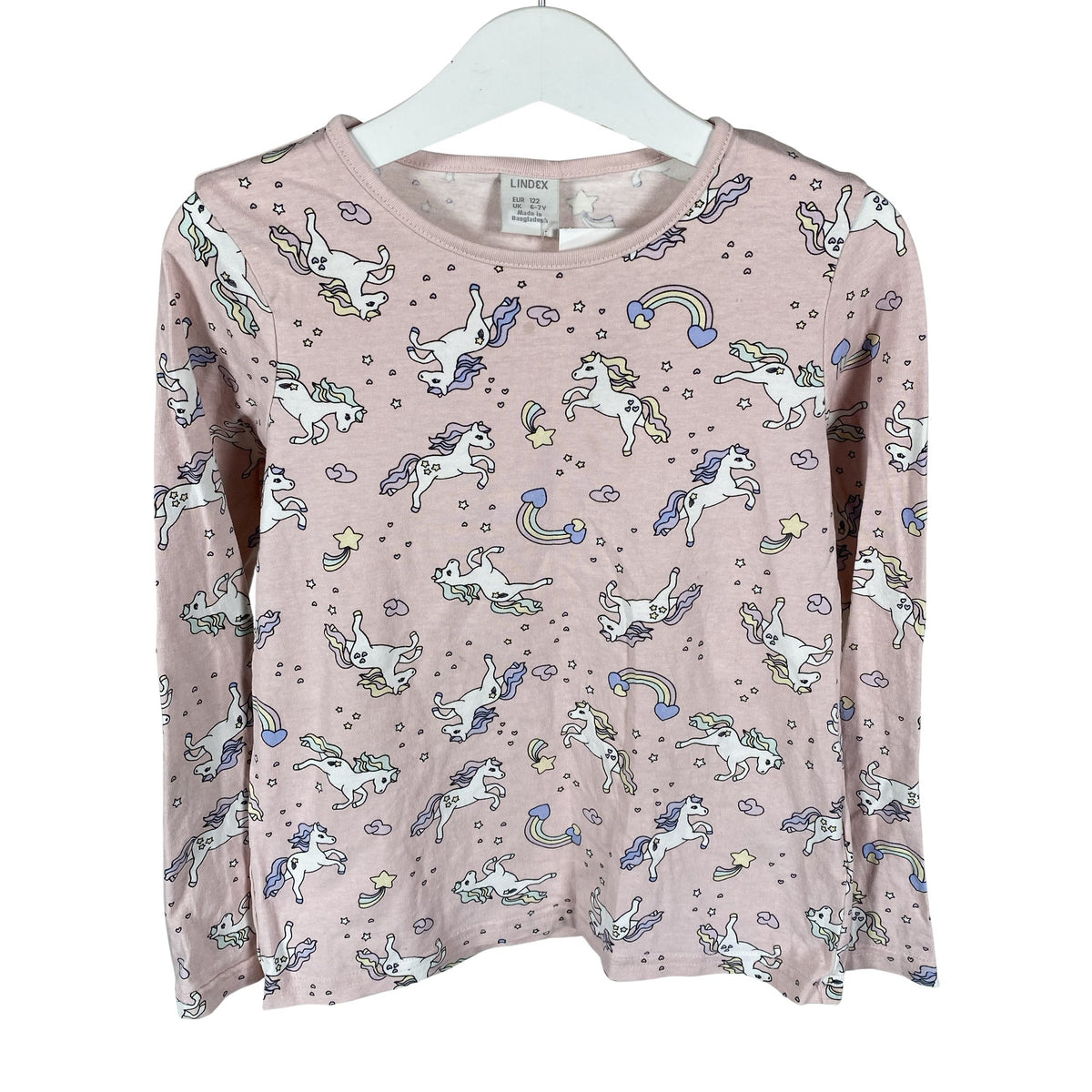 Unisex Lindex - Trikoopaita, koko 116 - 122 - Vaaleanpunainen (1)