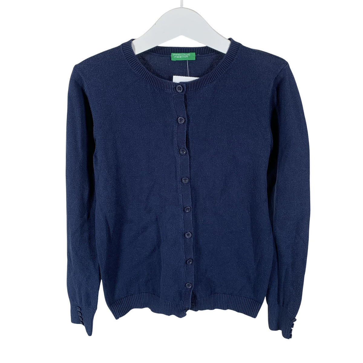 Tyttöjen Benetton - Neuletakki, koko 116 - 122 - Sininen (1)