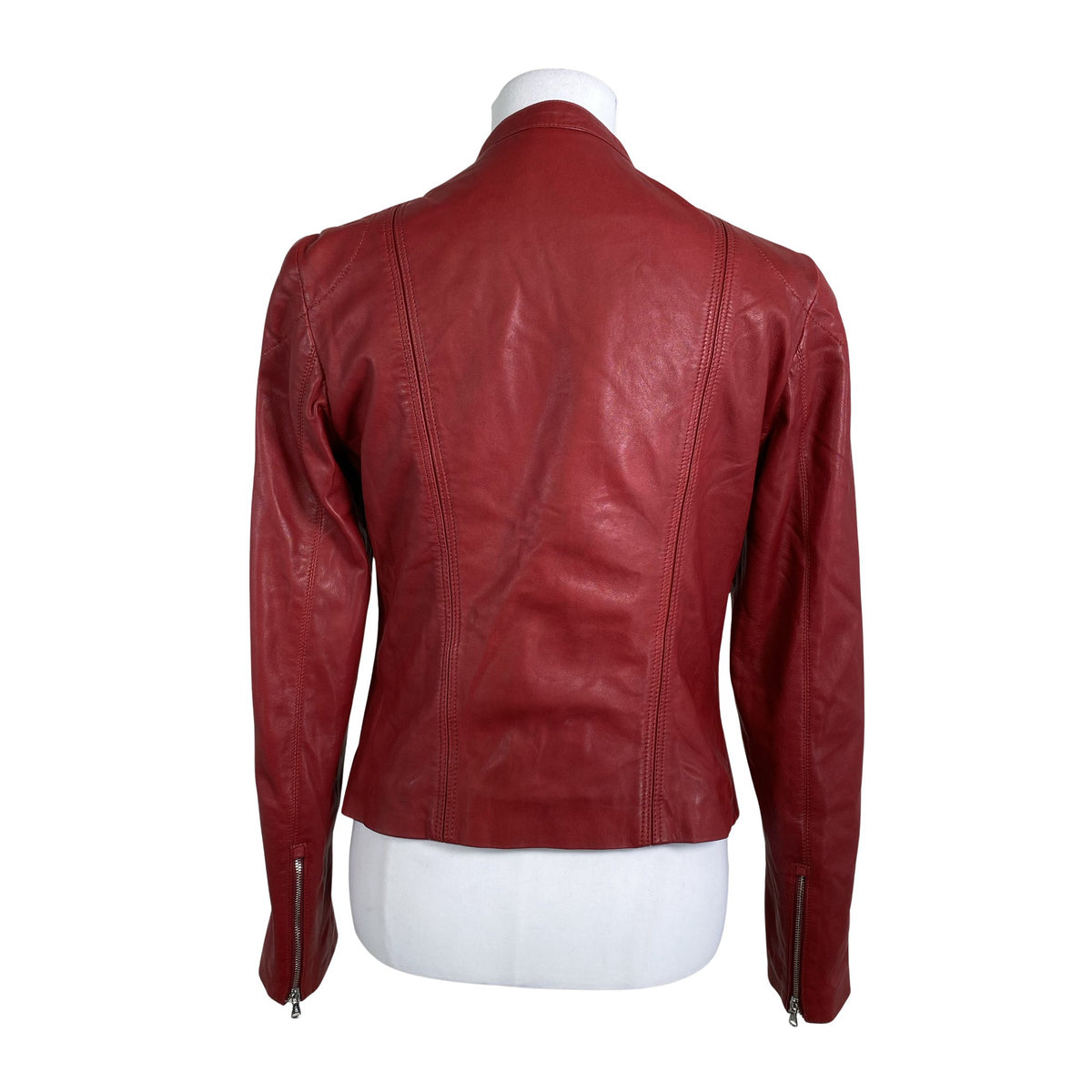 Naisten Massimo Dutti - Nahkatakki, koko 38 - Punainen (3)
