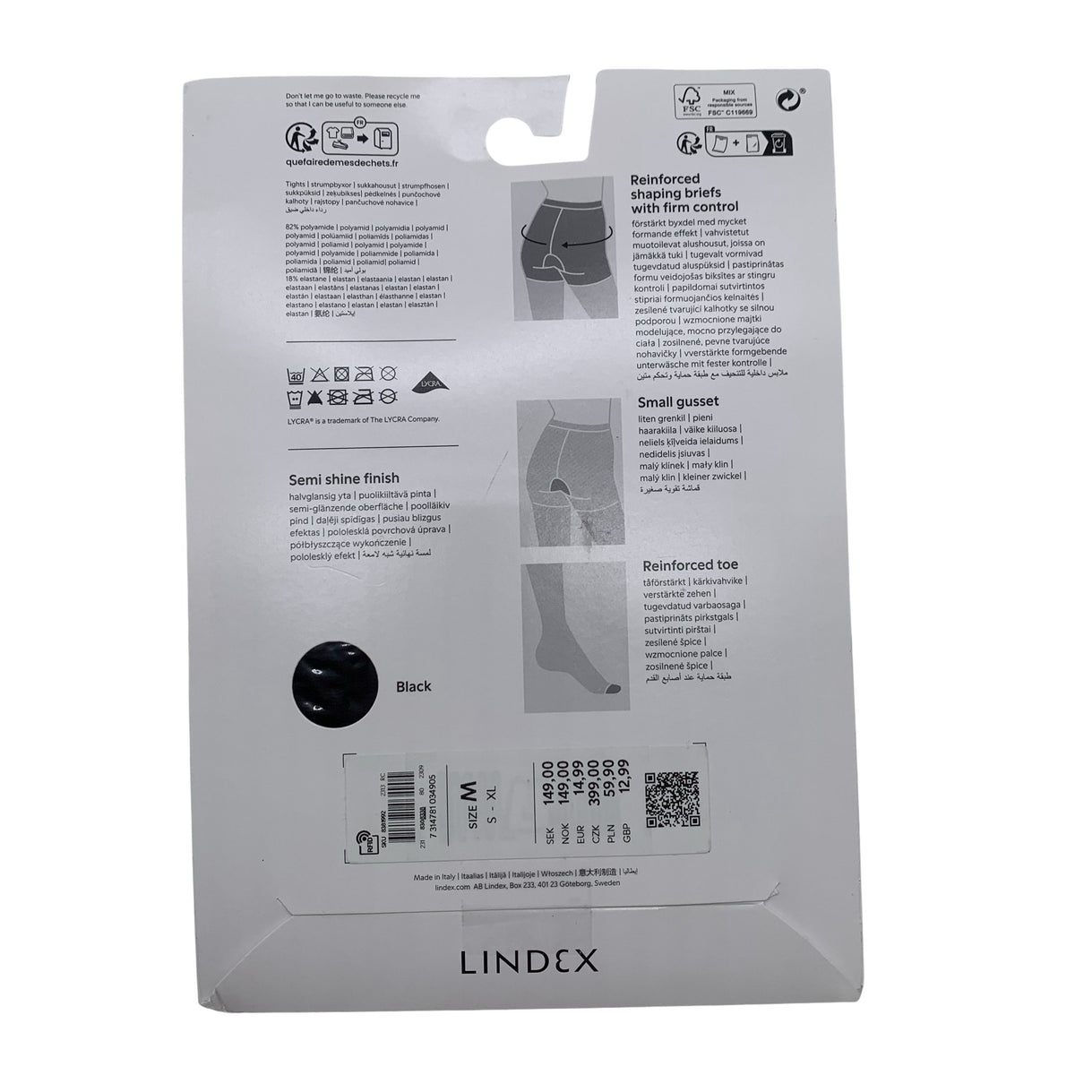 Naisten Lindex - Sukkahousut, ohuet, koko 38 - Musta (2)