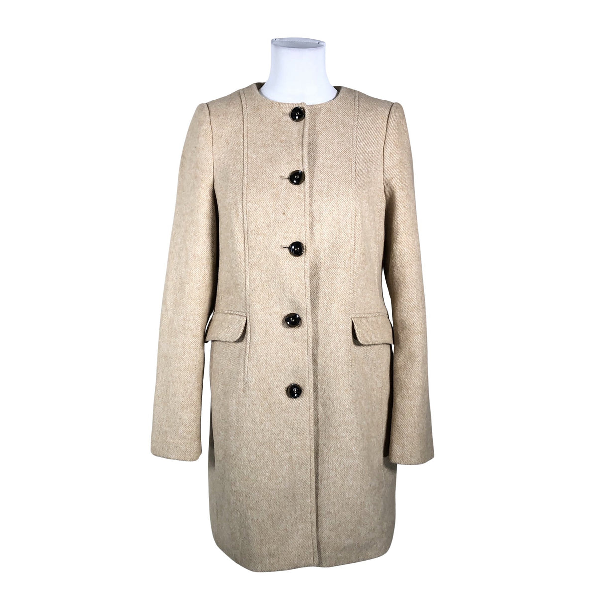 Naisten Esprit - Villakangastakki, koko 40 - Beige (1)