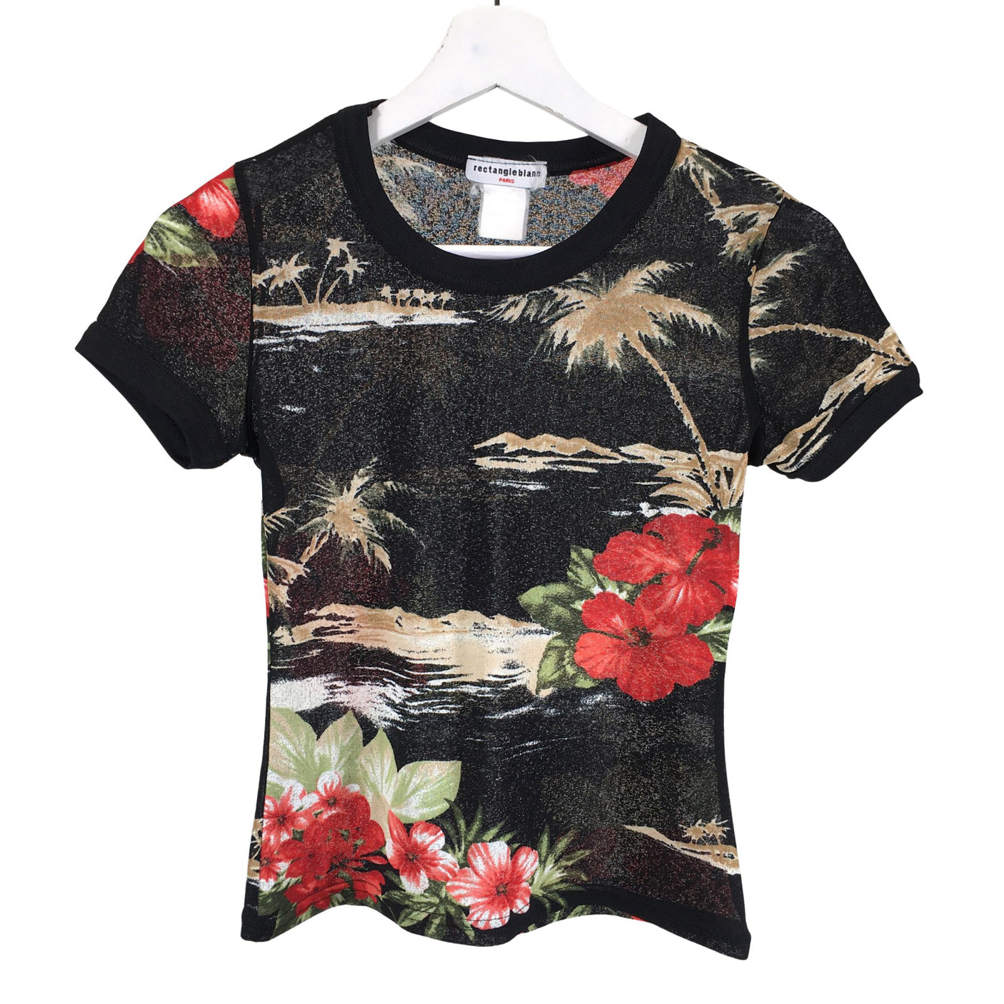 Unisex Rectangle blanc - T-paita, koko 36 - (1)