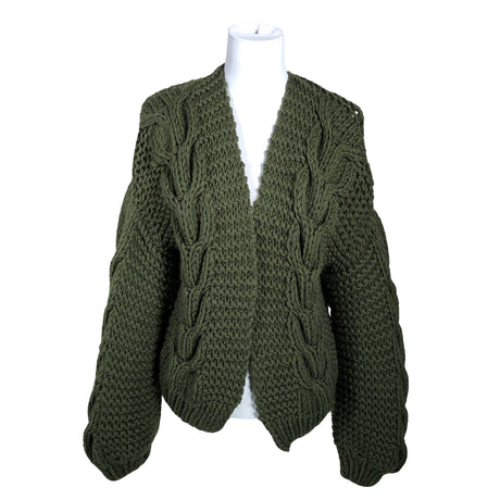 Naisten Handmade - Neuletakki, koko 38 - Vihreä ()