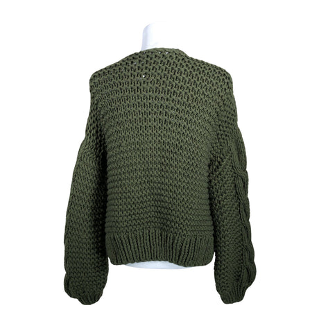 Naisten Handmade - Neuletakki, koko 38 - Vihreä (2)