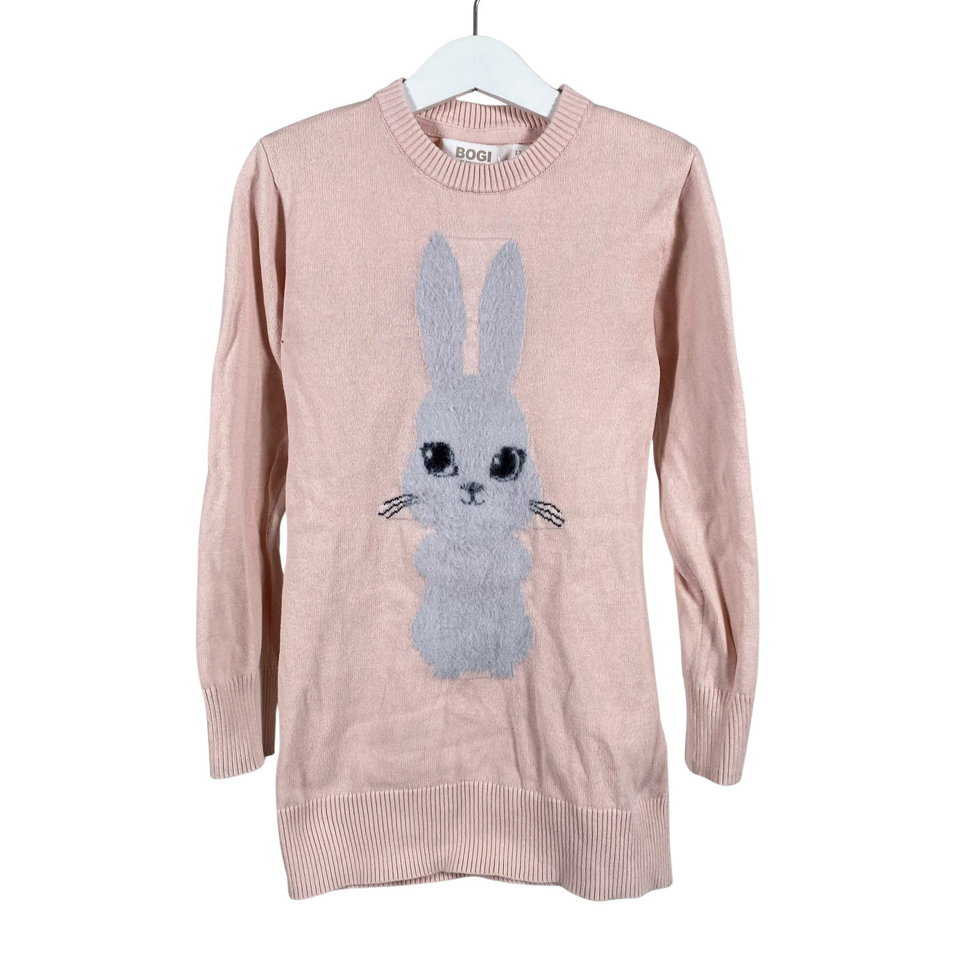 Tyttöjen Bogi - Neulemekko, koko 128 - 134 - Vaaleanpunainen (1)