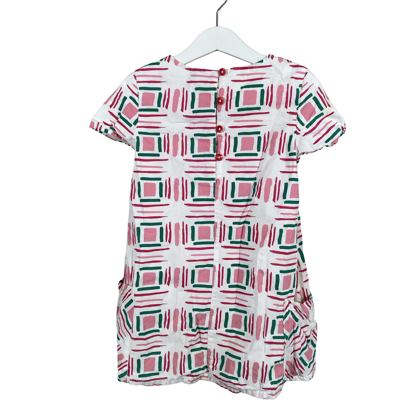 Tyttöjen Benetton - Kangasmekko, koko 104 - 110 - Valkoinen (2)