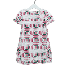 Tyttöjen Benetton - Kangasmekko, koko 104 - 110 - Valkoinen (1)