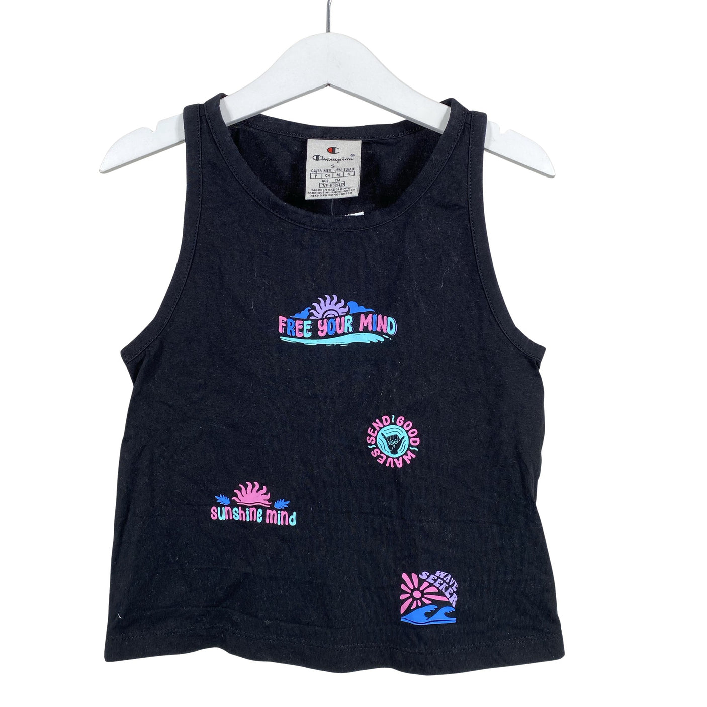 Tyttöjen Champion - Trikootoppi, koko 110 - 116 - Musta (1)