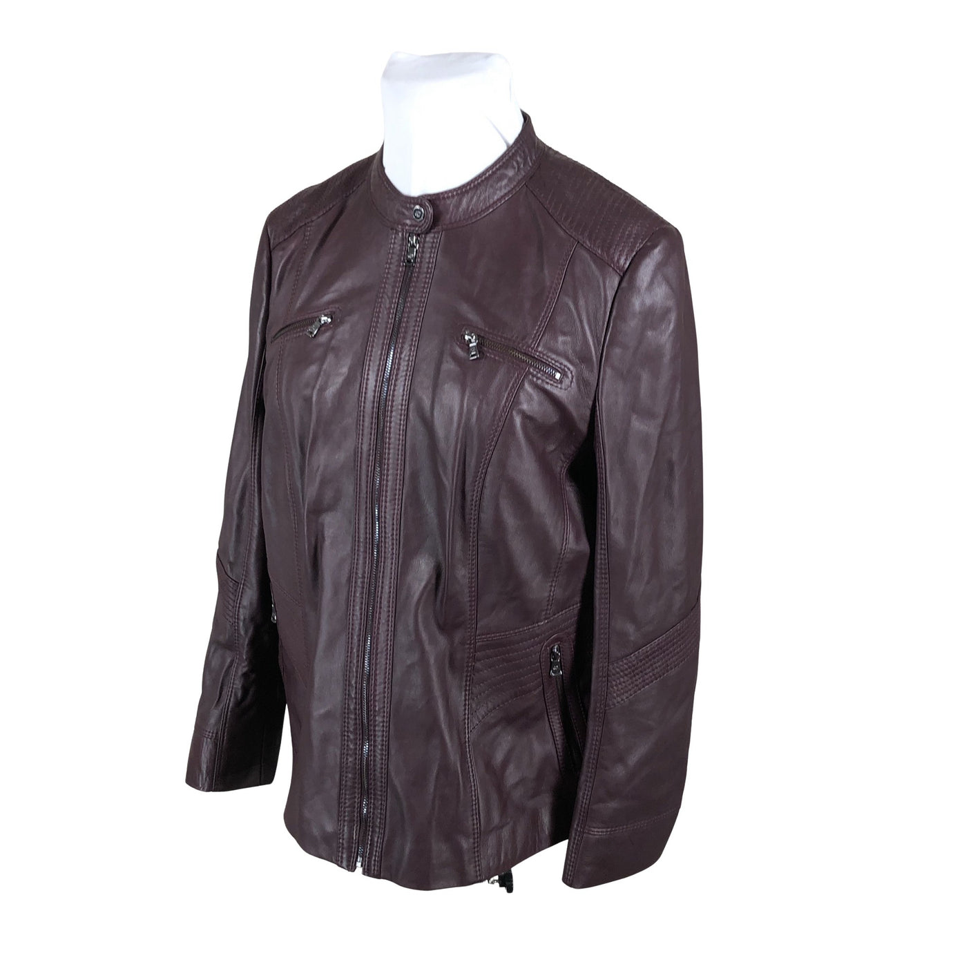 Naisten Gerry Weber - Nahkatakki, koko 48 - Viininpunainen (3)