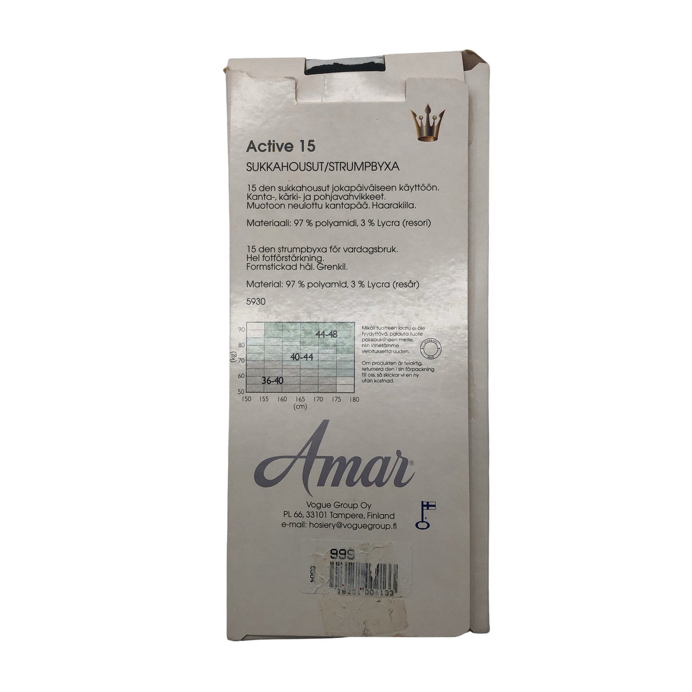 Naisten Amar - Sukkahousut, ohuet, koko 44 - Musta (3)