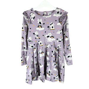 Tyttöjen Polarn O. Pyret - Trikoomekko, koko 122 - 128 - Violetti (1)