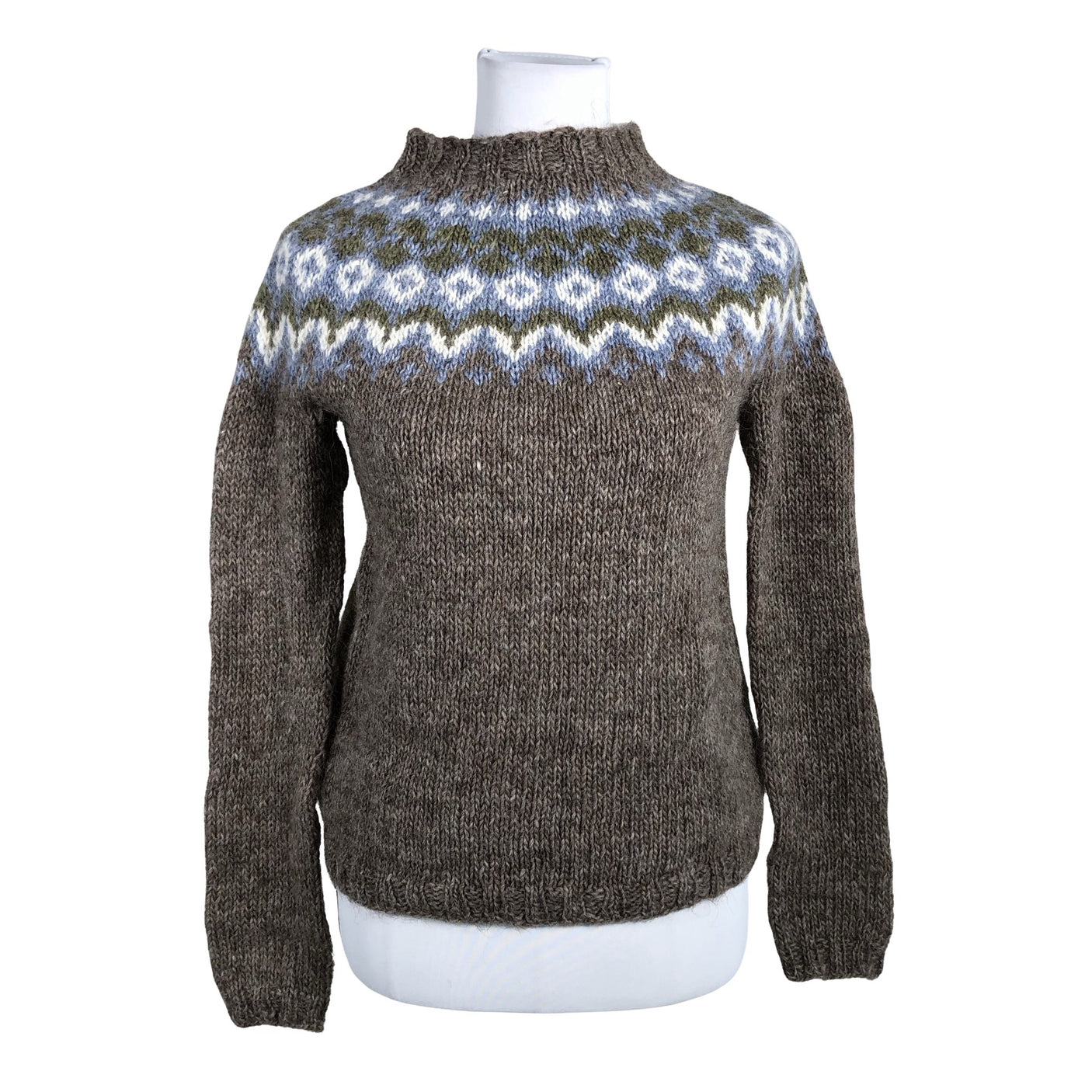 Naisten Handmade - Neulepaita, koko 34 - Ruskea (1)