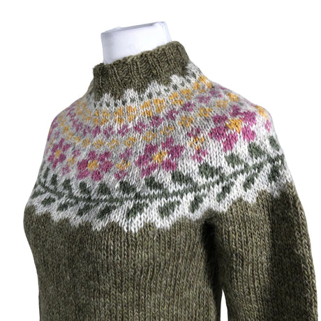 Naisten Handmade - Neulepaita, koko 34 - Vihreä (2)