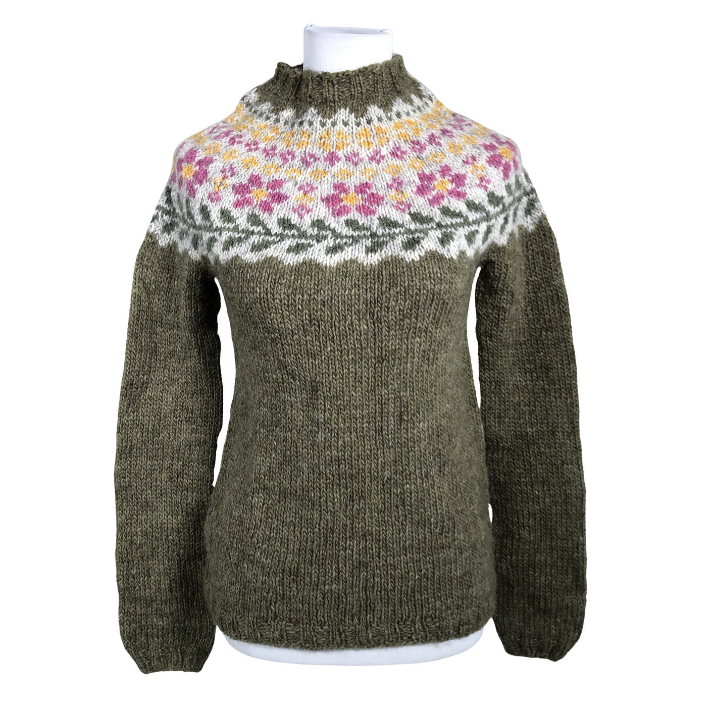 Naisten Handmade - Neulepaita, koko 34 - Vihreä (1)