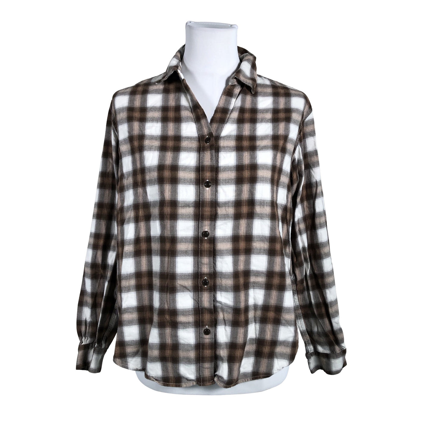 Naisten Uniqlo - Flanellipaita, koko 36 - Ruskea (1)