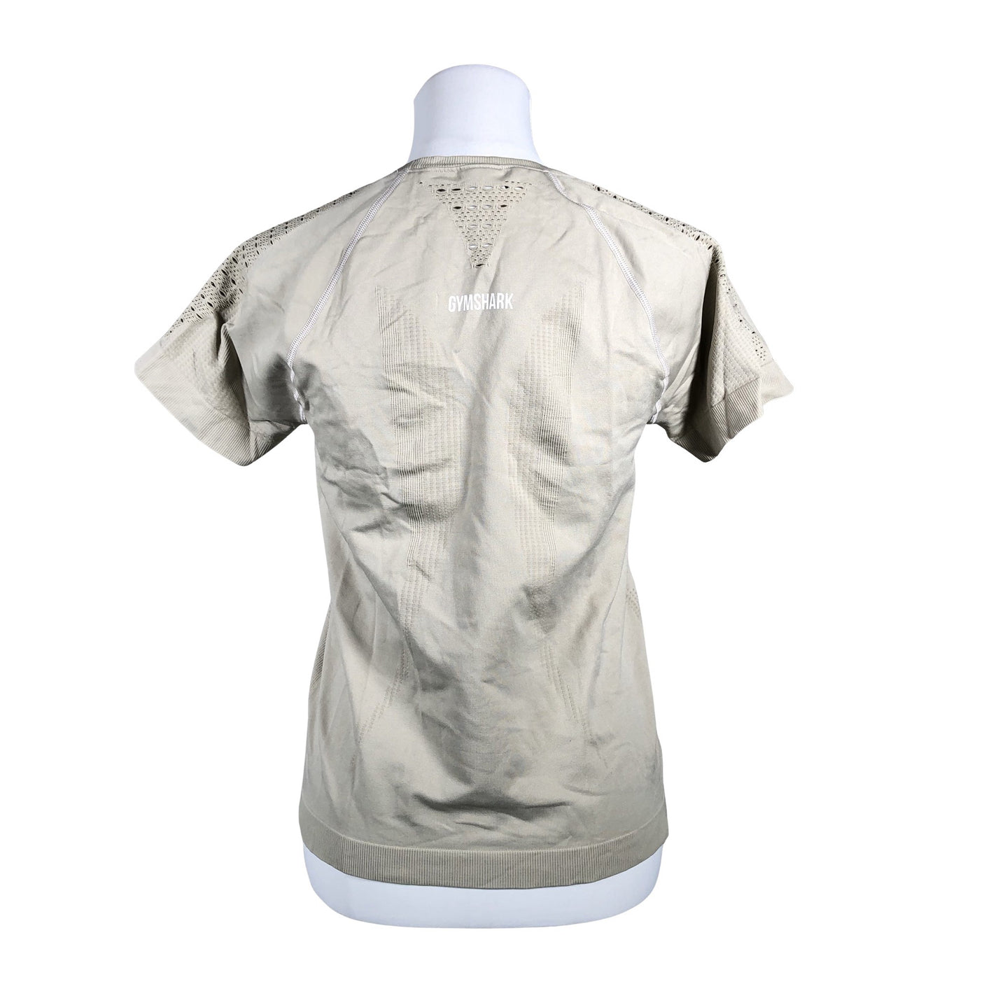 Naisten Gymshark - Urheilupaita, lyhyet hihat, koko 36 - Beige (2)